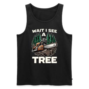 Tree Surgeon Wait I See A Tree Arboriculturist - Männer Premium Bio Tank Top - Schwarz - Vorne - AI Model Male 178 light (178cm)