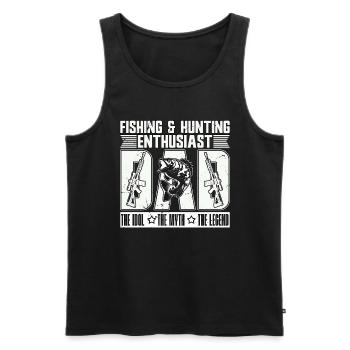 Passionné de pêche et de chasse Papa L’amoureux de la nature - Débardeur bio Premium Homme - noir - Devant - Michal (187cm)