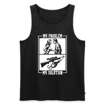 Fishing & Hunting My Problem Pictogram Dad Mom - Men's Premium Organic Tank Top - black - Front - Michal (187cm)
