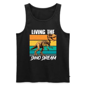 Paleontology Living The Dino Dream Fossil Hunting - Men's Premium Organic Tank Top - black - Front - Michal (187cm)