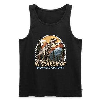 Paleontology In Search of Dino-mite Fossil Hunter - Men's Premium Organic Tank Top - black - Front - AI Model Male 178 light (178cm)