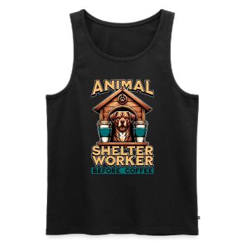 Animal Shelter Worker Before Foster Home Coffee - Männer Premium Bio Tank Top - Schwarz - Vorne - Michal (187cm)