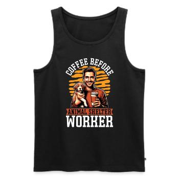 Animal Shelter Coffee Veterinarian Coffee Lover - Men's Premium Organic Tank Top - black - Front - Michal (187cm)