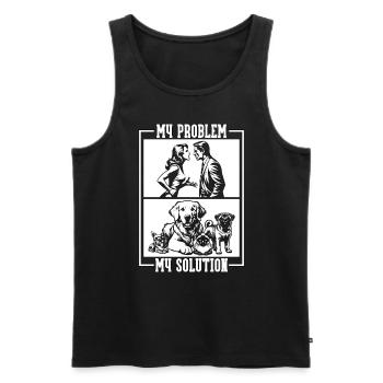 Refuge pour animaux Mon problème Mon pictogramme Papa Maman - Débardeur bio Premium Homme - noir - Devant - Michal (187cm)