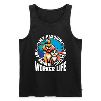 Animal Shelter My Passion My Animal Foster Home - Men's Premium Organic Tank Top - black - Front - Michal (187cm)