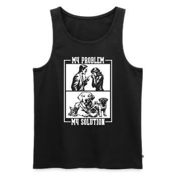 Refuge pour animaux Mon problème Mon pictogramme Maman Papa - Débardeur bio Premium Homme - noir - Devant - Michal (187cm)