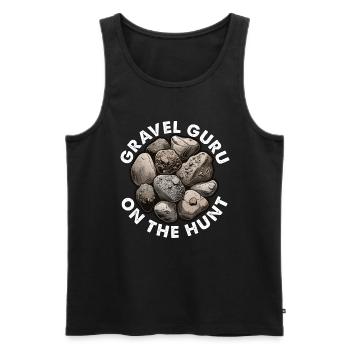 Rockhounding Gravel Guru On The Hunt Mineralogist - Men's Premium Organic Tank Top - black - Front - AI Model Male 178 light (178cm)