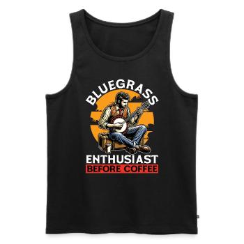 Bluegrass Enthusiast Before Musician Coffee Lover - Men's Premium Organic Tank Top - black - Front - Michal (187cm)