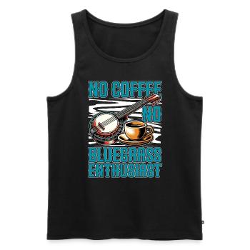 Musique bluegrass Pas de café Pas de musicien Amateur de café - Débardeur bio Premium Homme - noir - Devant - Michal (187cm)