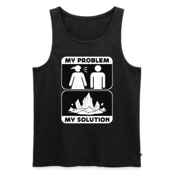 Rockhounding My Problem My Pictogram Dad Geologist - Men's Premium Organic Tank Top - black - Front - Michal (187cm)