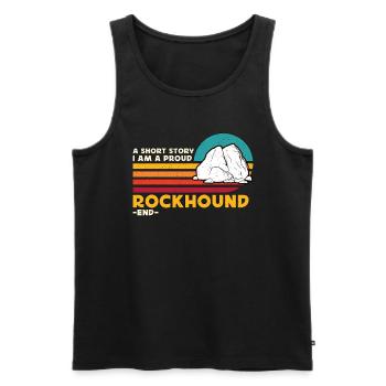 Rockhounding A Short Story I Am A Fossil Collector - Men's Premium Organic Tank Top - black - Front - Michal (187cm)