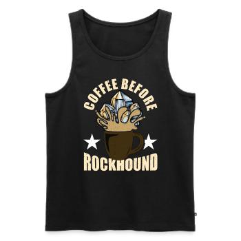 Rockhounding Coffee avant Mineralogy Coffee Lover - Débardeur bio Premium Homme - noir - Devant - Michal (187cm)