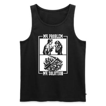 Géologue Mon problème Mon pictogramme Maman Papa Géologie - Débardeur bio Premium Homme - noir - Devant - Michal (187cm)