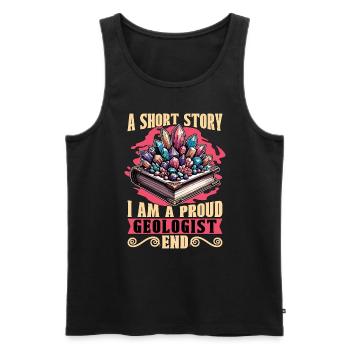 Geologist A Short Story I Am A Mineral Collector - Men's Premium Organic Tank Top - black - Front - Michal (187cm)
