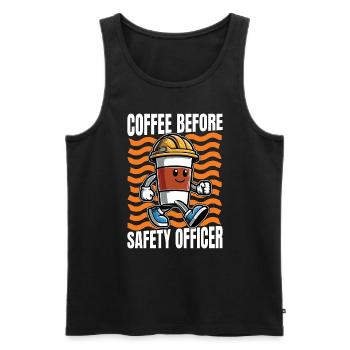 Safety Officer Coffee Safety Manager Coffee Lover - Men's Premium Organic Tank Top - black - Front - Michal (187cm)