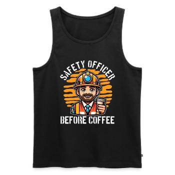 Safety Officer Before Public Safety Coffee Lover - Men's Premium Organic Tank Top - black - Front - Michal (187cm)