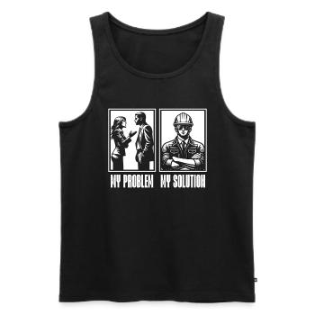 Safety Officer My Problem My Pictogram Dad Mom - Men's Premium Organic Tank Top - black - Front - Michal (187cm)