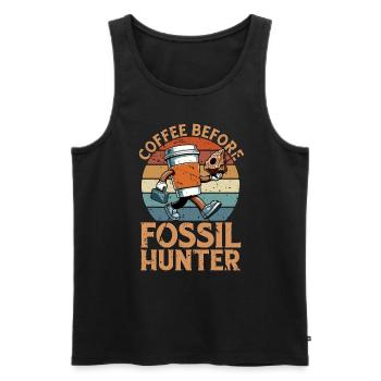 Fossil Hunter Coffee Before Geology Coffee Lover - Männer Premium Bio Tank Top - Schwarz - Vorne - Michal (187cm)