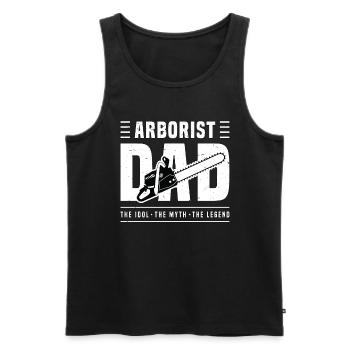 Arboriste Papa L’idole Le mythe Le chirurgien des arbres - Débardeur bio Premium Homme - noir - Devant - Michal (187cm)