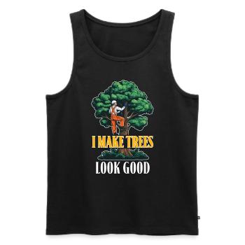 Arborist I Make Trees Look Good Tree Specialist - Männer Premium Bio Tank Top - Schwarz - Vorne - AI Model Male 178 light (178cm)
