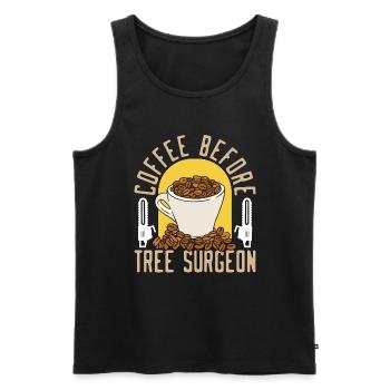 Tree Surgeon Coffee Before Woodworker Coffee Lover - Männer Premium Bio Tank Top - Schwarz - Vorne - AI Model Male 178 light (178cm)