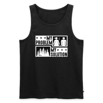 Tree Surgeon My Problem My Pictogram Dad Arborist - Men's Premium Organic Tank Top - black - Front - AI Model Male 178 light (178cm)