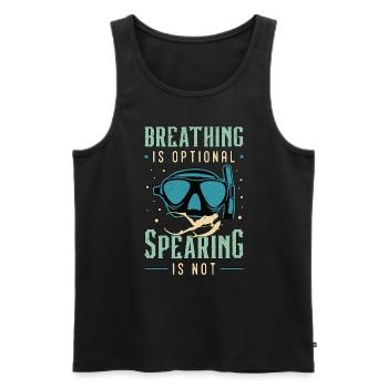 Spearfishing Breathing Is Optional Scuba Diver - Männer Premium Bio Tank Top - Schwarz - Vorne - AI Model Male 178 light (178cm)