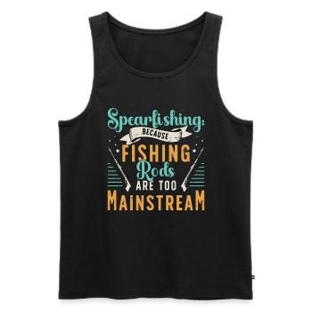 Spearfishing Because Fishing Rods Fishing Lover - Männer Premium Bio Tank Top - Schwarz - Vorne - Michal (187cm)