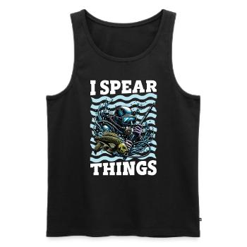 Spearfishing I Spear Things Freedive Spearfisher - Männer Premium Bio Tank Top - Schwarz - Vorne - AI Model Male 178 light (178cm)