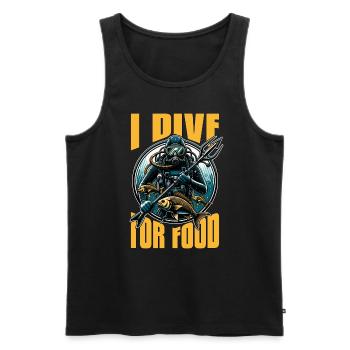 Spearfishing I Dive For Food Fishing Enthusiast - Men's Premium Organic Tank Top - black - Front - Michal (187cm)