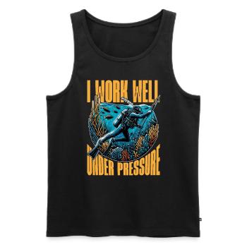 Spearfishing I Work Well Under Pressure Snorkeling - Men's Premium Organic Tank Top - black - Front - Michal (187cm)