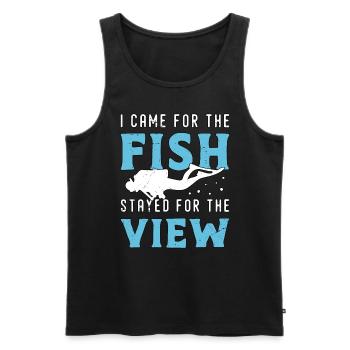 Snorkeling Je suis venu pour le poisson Resté pour la plongée - Débardeur bio Premium Homme - noir - Devant - Michal (187cm)