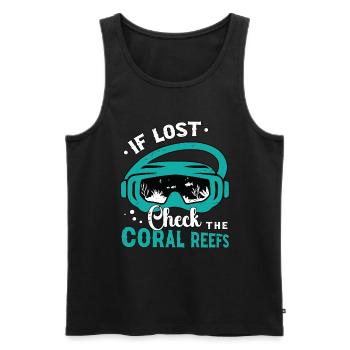 Snorkeling If Lost Check The Coral Reefs Swimmer - Männer Premium Bio Tank Top - Schwarz - Vorne - Michal (187cm)