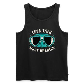 Snorkeling Moins parler Plus de bulles Biologiste marin - Débardeur bio Premium Homme - noir - Devant - Michal (187cm)