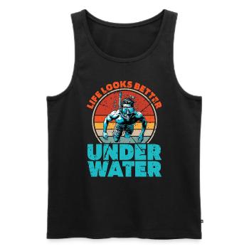 Snorkeling La vie semble meilleure Nageur Snorkeler - Débardeur bio Premium Homme - noir - Devant - Michal (187cm)