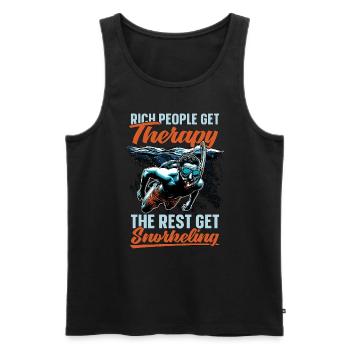 Snorkeling Rich People Get Therapy Scuba Diving - Men's Premium Organic Tank Top - black - Front - AI Model Male 178 light (178cm)