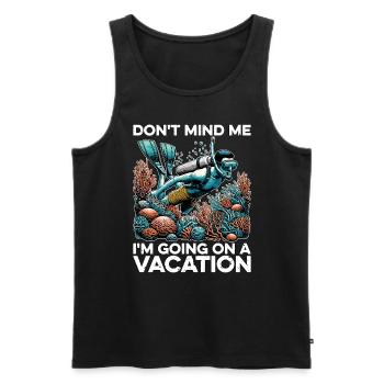Snorkeling Don’t mind me Je vais continuer à nager - Débardeur bio Premium Homme - noir - Devant - AI Model Male 178 light (178cm)