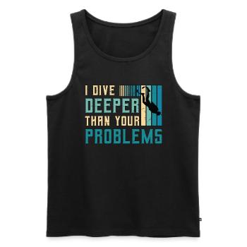 Scuba Diving I Dive Deeper Than Snorkeling Swimmer - Männer Premium Bio Tank Top - Schwarz - Vorne - Michal (187cm)
