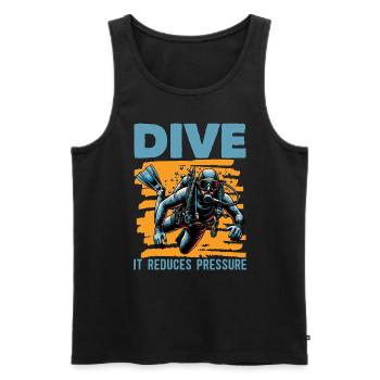 Scuba Diving Dive It Reduces Pressure Snorkeling - Männer Premium Bio Tank Top - Schwarz - Vorne - AI Model Male 178 light (178cm)