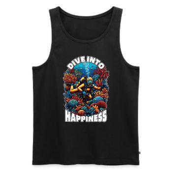 Scuba Diving Dive Into Happiness Loves Free Diving - Männer Premium Bio Tank Top - Schwarz - Vorne - Michal (187cm)