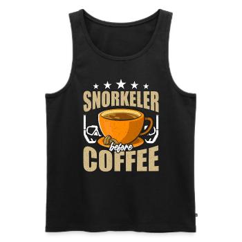 Snorkeler Before Coffee Scuba Diving Coffee Lover - Männer Premium Bio Tank Top - Schwarz - Vorne - Michal (187cm)