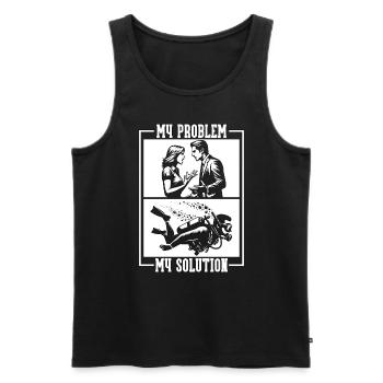 Scuba Diving My Problem My Pictogram Dad Swimmer - Men's Premium Organic Tank Top - black - Front - Michal (187cm)