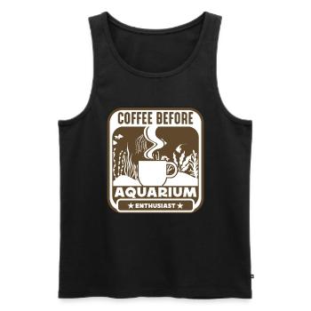 Passionné d’aquarium Café Aquascape Amateur de café - Débardeur bio Premium Homme - noir - Devant - Michal (187cm)