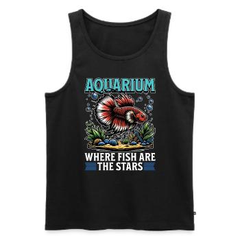 Aquarium où les poissons sont les étoiles Aquaculture - Débardeur bio Premium Homme - noir - Devant - Michal (187cm)