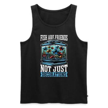 Passionné d’aquarium Les poissons sont des amis pisciculteurs - Débardeur bio Premium Homme - noir - Devant - Michal (187cm)