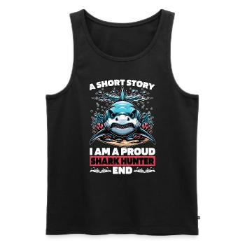 Shark Hunting A Short Story I Am A Paleontologist - Männer Premium Bio Tank Top - Schwarz - Vorne - Michal (187cm)