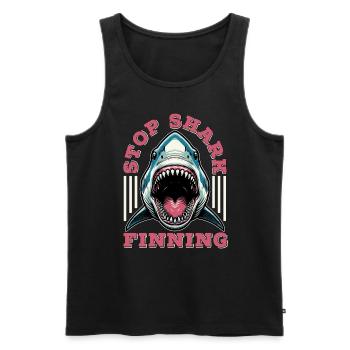 Passionné de requins Stop Shark Finning Biologie marine - Débardeur bio Premium Homme - noir - Devant - AI Model Male 178 light (178cm)