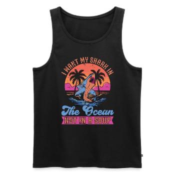 Shark Enthusiast I Want My Shark In Freediving - Men's Premium Organic Tank Top - black - Front - Michal (187cm)