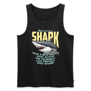 Conseils de chasse au requin d’une chasse aux fossiles de requin - Débardeur bio Premium Homme - noir - Devant - Michal (187cm)
