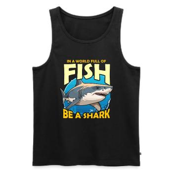Shark Hunting In A World Full Of Fish Scuba Diving - Männer Premium Bio Tank Top - Schwarz - Vorne - Michal (187cm)